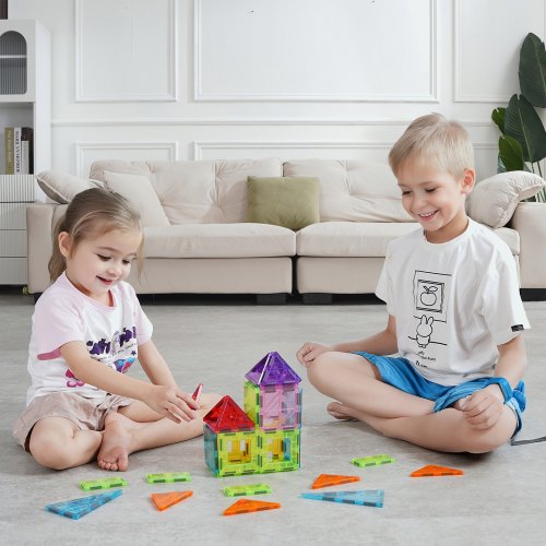 Magnetic Tiles 32 PCS Magnetic Building Blocks for Kids Magnet Building