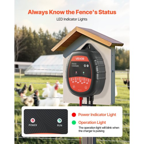 Electric Fence Charger 10kV 1J AC DC Electric Fence Energizer with LED