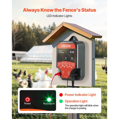 Electric Fence Charger 10kV 2J AC DC Electric Fence Energizer with LED