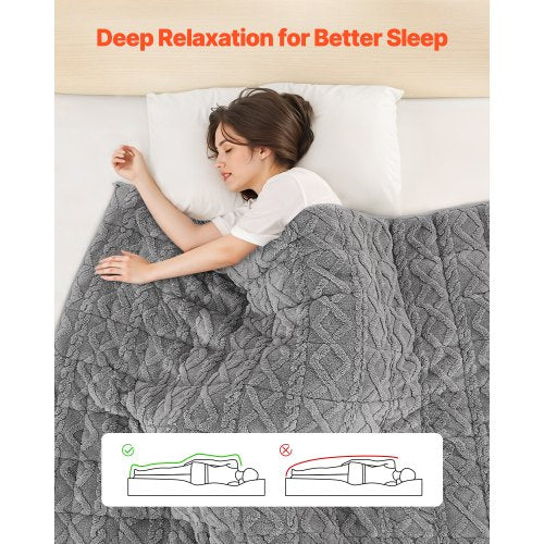 Weighted Blanket 20 lbs 60 x 80 in Queen Size Sherpa Fleece Heavy Blanket