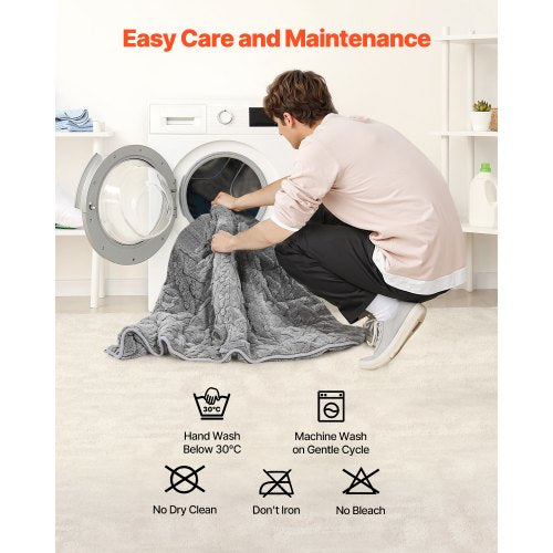 Weighted Blanket 20 lbs 60 x 80 in Queen Size Sherpa Fleece Heavy Blanket