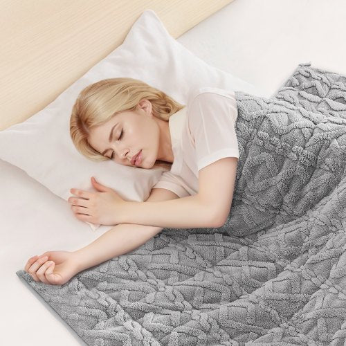 Weighted Blanket 20 lbs 60 x 80 in Queen Size Sherpa Fleece Heavy Blanket