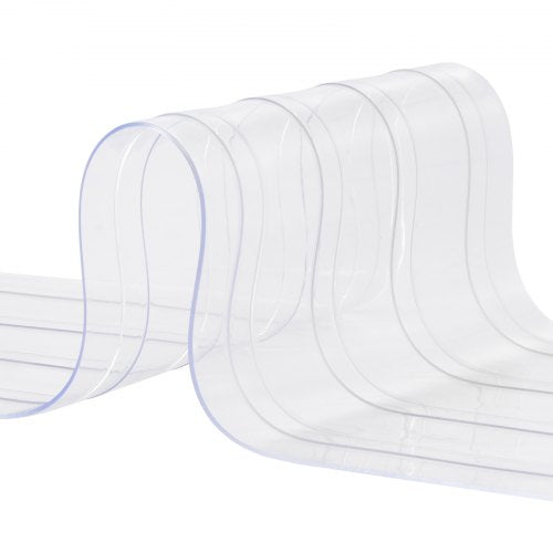 Strip Curtain 75 Length 8 Width 008 Thickness Clear Ribbed Plastic