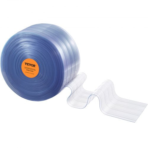 Strip Curtain 75 Length 8 Width 008 Thickness Clear Ribbed Plastic
