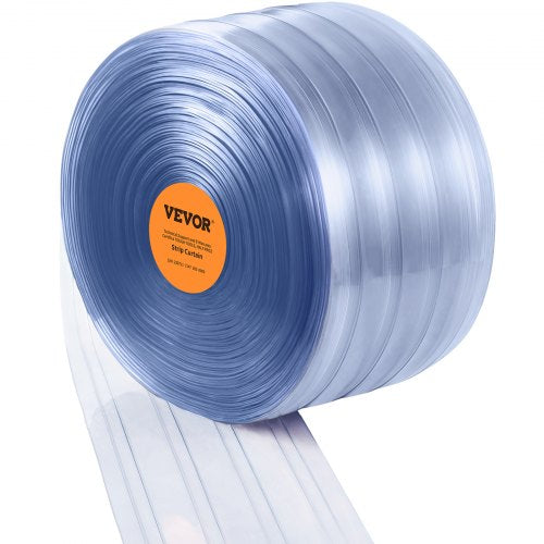 Strip Curtain 75 Length 8 Width 008 Thickness Clear Ribbed Plastic