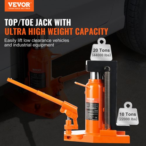Hydraulic Toe Jack 10 Ton On Toe Toe Jack Lift 20 Ton On Top Lift Capacity