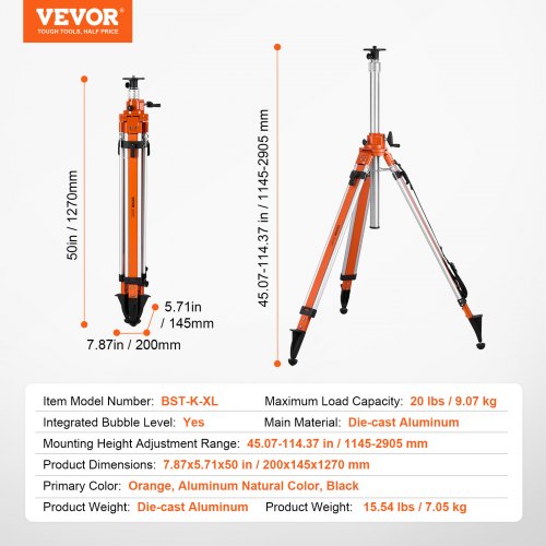 Laser Level Tripod Stand 5811 Thread Mount 450711437 inch Height