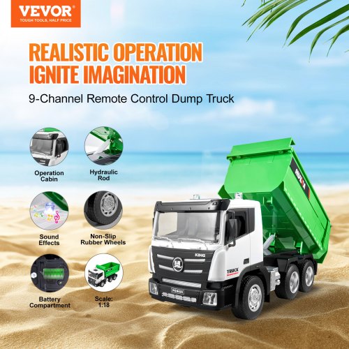 RC Dump Truck Toy 9Channel 118 Scale Remote Control Dump Truck RC