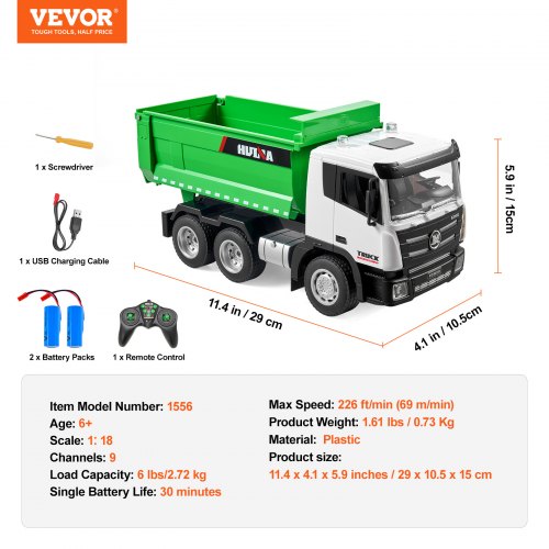 RC Dump Truck Toy 9Channel 118 Scale Remote Control Dump Truck RC