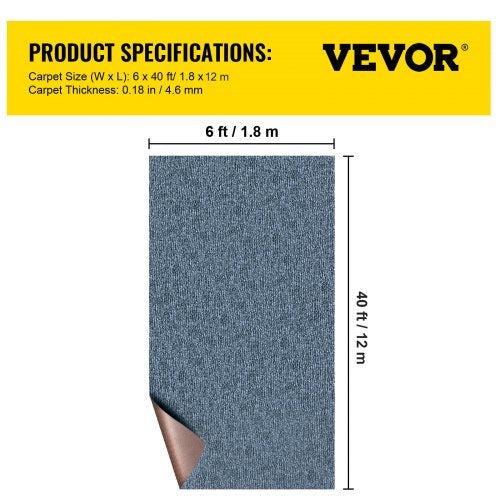 Gray Marine Carpet 6 ft x 39.3 ft Marine Carpeting Marine Grade Carpet for Boats