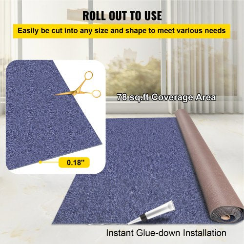 Deep Blue Marine Carpet 6 ft x 13.1 ft Marine Carpeting Marine Grade Carpet