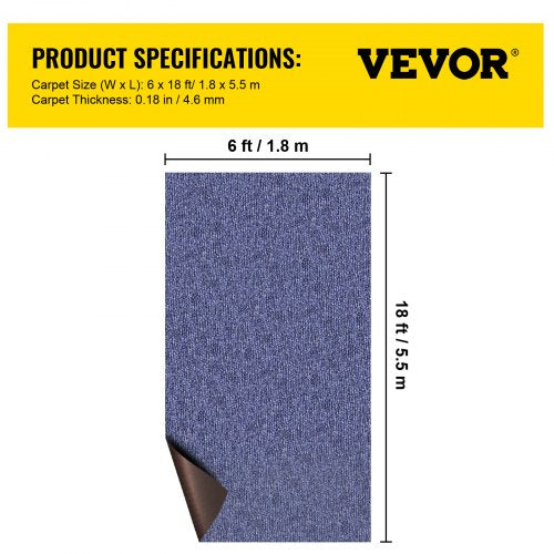 Deep Blue Marine Carpet 6 ft x 18 ft Marine Carpeting Marine Grade Carpet