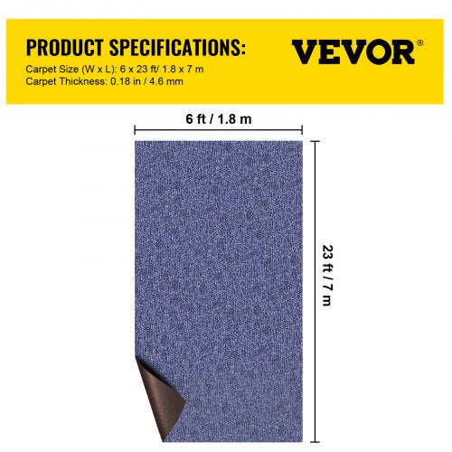 Deep Blue Marine Carpet 6 ft x 23 ft Marine Carpeting Marine Grade Carpet