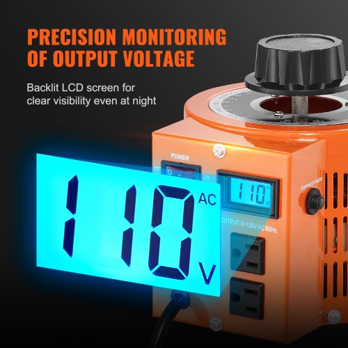 2000VA Auto Variable Voltage Transformer 15.3 Amp 110V Input130V Output