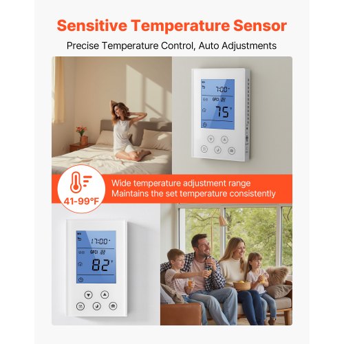 7Day Programmable Thermostat Home Thermostats for Radiant Underfloor