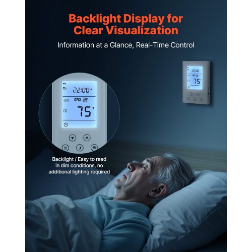7Day Programmable Thermostat Home Thermostats for Radiant Underfloor