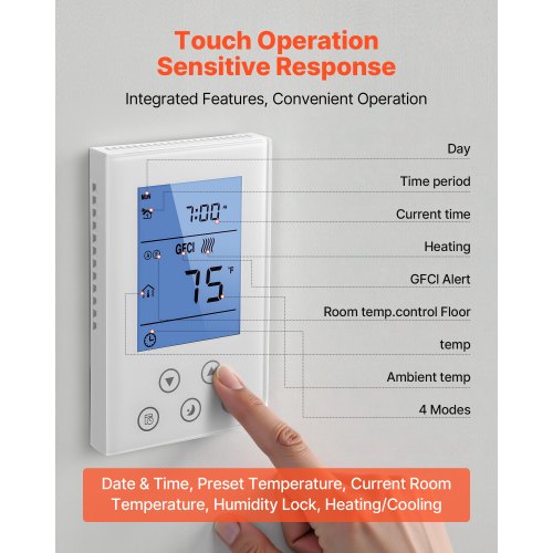 7Day Programmable Thermostat Home Thermostats for Radiant Underfloor