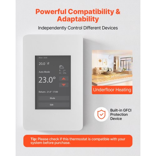 7Day Programmable Thermostat Home Thermostats for Radiant Underfloor 1