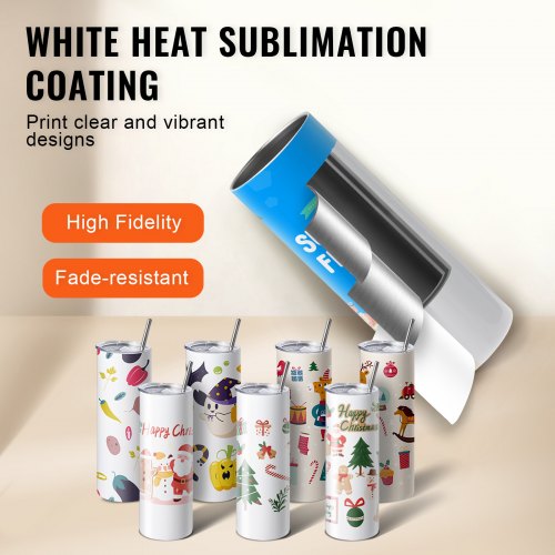 16 Pack Sublimation Tumblers 20oz Skinny Straight Stainless Steel