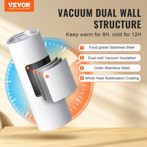 50 Pack Sublimation Tumblers 20oz Skinny Straight Stainless Steel