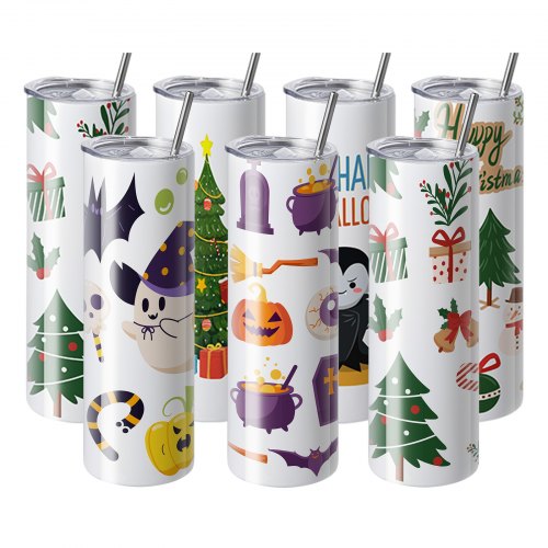 8 Pack 30 Oz Sublimation Tumblers Skinny Straight Stainless Steel Blanks