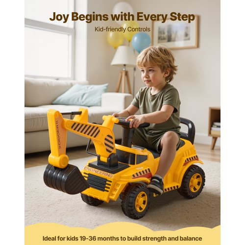 Ride On Toddler Car Push Car for Toddler 19 to 36 Months Excavator Digger
