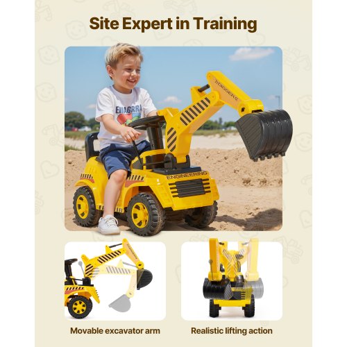 Ride On Toddler Car Push Car for Toddler 19 to 36 Months Excavator Digger