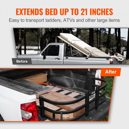 Truck Bed Extender Aluminum Retractable Tailgate Extender 55568 Fits