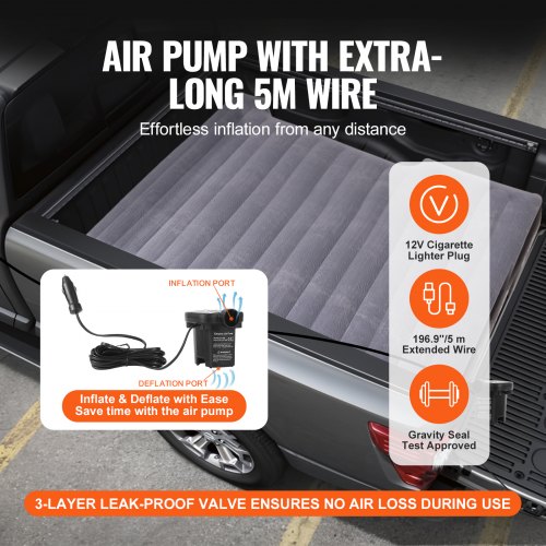 Truck Bed Air Mattress for 5558 ft Full Size Short Truck Beds