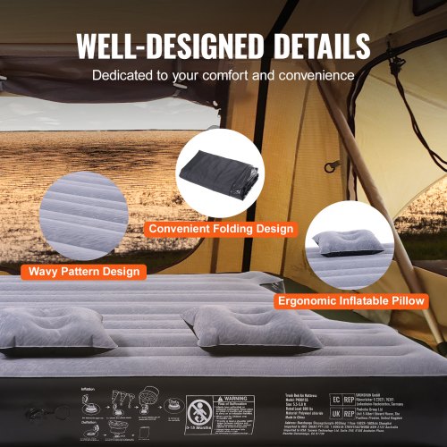 Truck Bed Air Mattress for 5558 ft Full Size Short Truck Beds