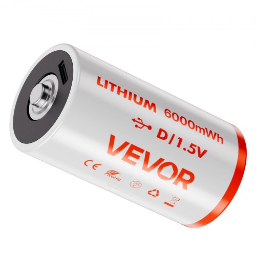 Rechargeable D Batteries 4 Pack 15V 6000mWh Lithium D Battery with 4 in 1