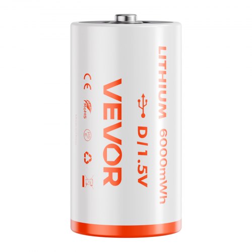 Rechargeable D Batteries 4 Pack 15V 6000mWh Lithium D Battery with 4 in 1