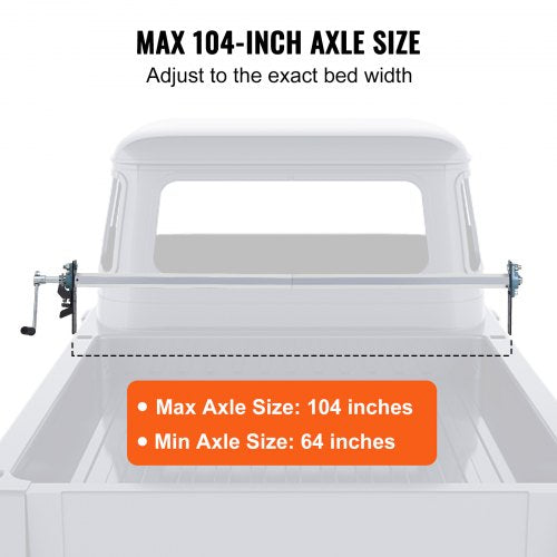 Hand Crank Tarp Roller Kit 64 to 104 Wide Aluminum Alloy Manual Cab