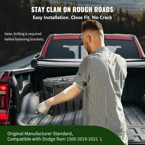 Truck Bed Storage Box Lockable Lid Waterproof ABS Wheel Well Tool Box 66