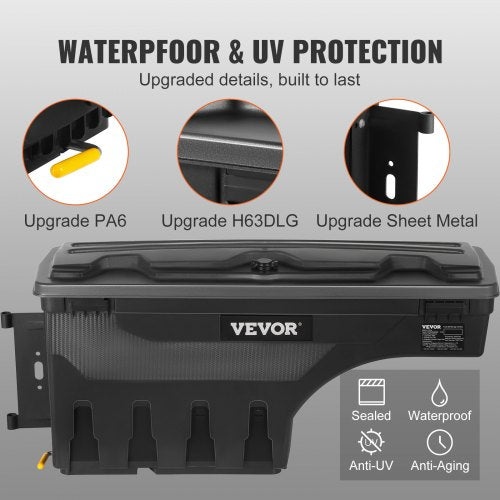 Truck Bed Storage Box Lockable Swing Case with Password Padlock 66 Gal25