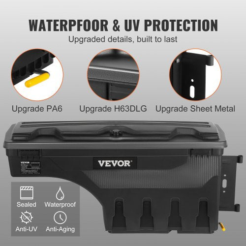 Truck Bed Storage Box Lockable Swing Case with Password Padlock 66 Gal25