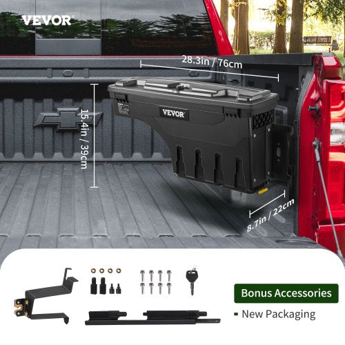 Truck Bed Storage Box Lockable Lid Waterproof ABS Wheel Well Tool Box 66