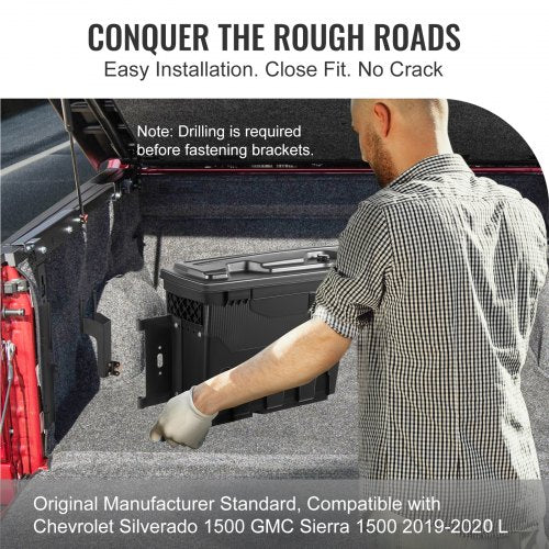 Truck Bed Storage Box Lockable Lid Waterproof ABS Wheel Well Tool Box 66