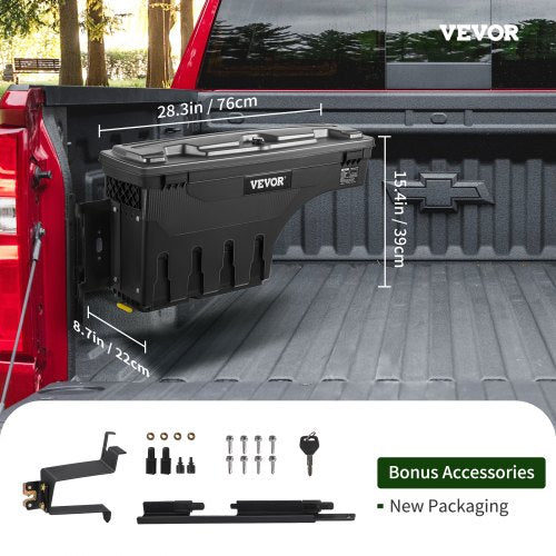 Truck Bed Storage Box Lockable Lid Waterproof ABS Wheel Well Tool Box 66