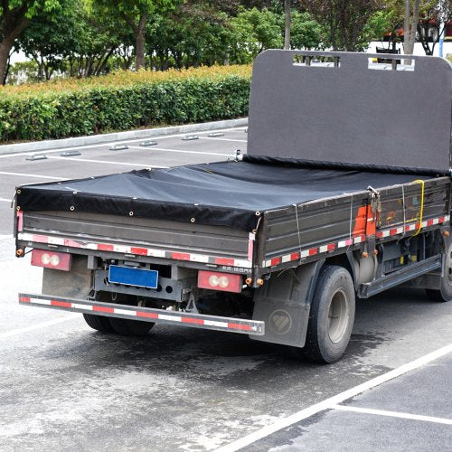 Dump Truck Mesh Tarp 8 x 18 ft PVC Coated Black Heavy Duty Cover with 55