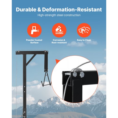 Truck Hitch Game Hoist 300 lbs Load Capacity Hunting Deer Hoist with 2inch