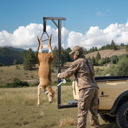 Truck Hitch Game Hoist 300 lbs Load Capacity Hunting Deer Hoist with 2inch