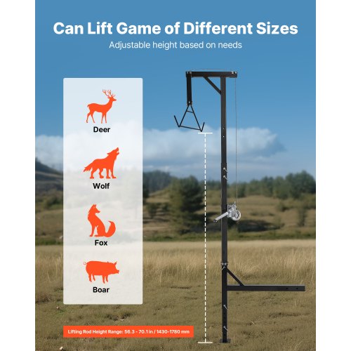 Truck Hitch Game Hoist 600 lbs Load Capacity Hunting Deer Hoist with 2inch