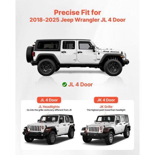 Running Boards 6 Inches Side Steps Compatible with 20182025 Jeep Wrangler