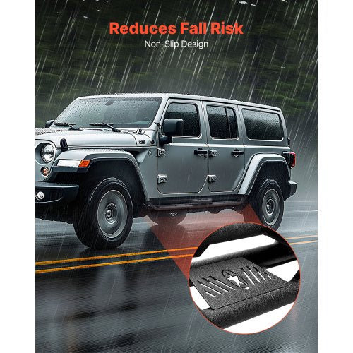 Running Boards 6 Inches Side Steps Compatible with 20182025 Jeep Wrangler