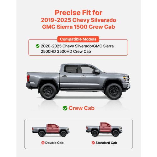 Running Boards 6 Inches Side Steps Compatible with 20192025 Chevy