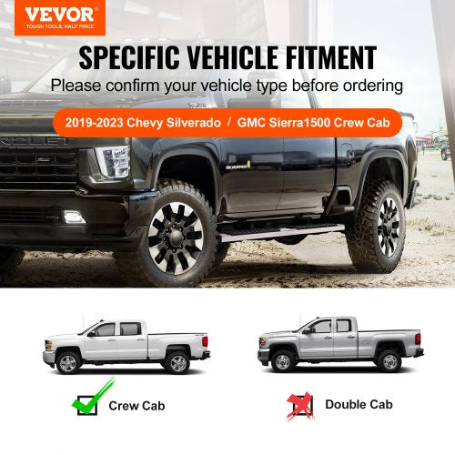 Running Boards 6 Step Bars Compatible with 20192023 Chevy SilveradoGMC