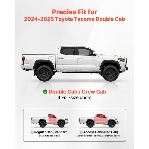 Running Boards 6 Inches Side Steps Compatible with 20242025 Toyota Tacoma