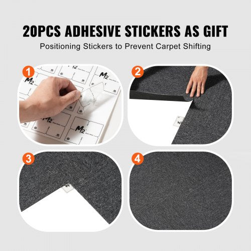Carpet Tiles Reusable 20x 20 Carpet Squares With Padding Attached Soft