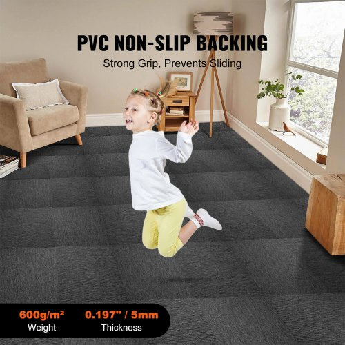Carpet Tiles Reusable 20x 20 Carpet Squares With Padding Attached Soft